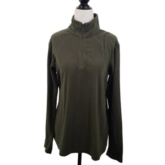 Columbia Green Fleece 1/2 Zip Pullover Long Sleeve Outdoor Activewear Large - Picture 1 of 13